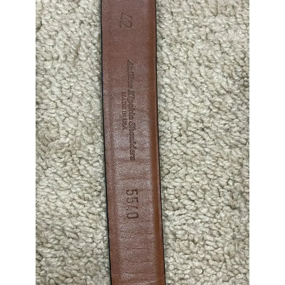 Torino 5540 Mens Anline Kipskin Shoulders Black Leather Belt Size 42 Gold Buckle